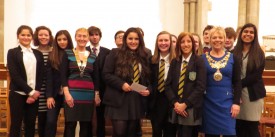 The Senior teams with The Mayor of Warwick (Cllr. Moira-Ann Grainger) and Jackie Crampton - Presdemt of Warwick Rotary Club