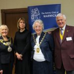 Picture shows Warwick Mayor, Cllr Mrs Christine Cross; Town Clerk, Jayne Topham; Cllr Jane Knight; & Rotary Vice President John Hibben, 